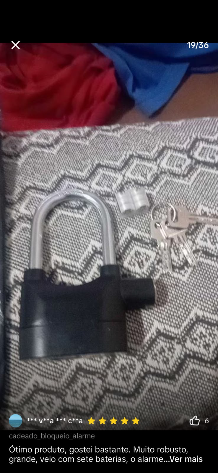 Cadeado Alarme 110 dB do cliente 1